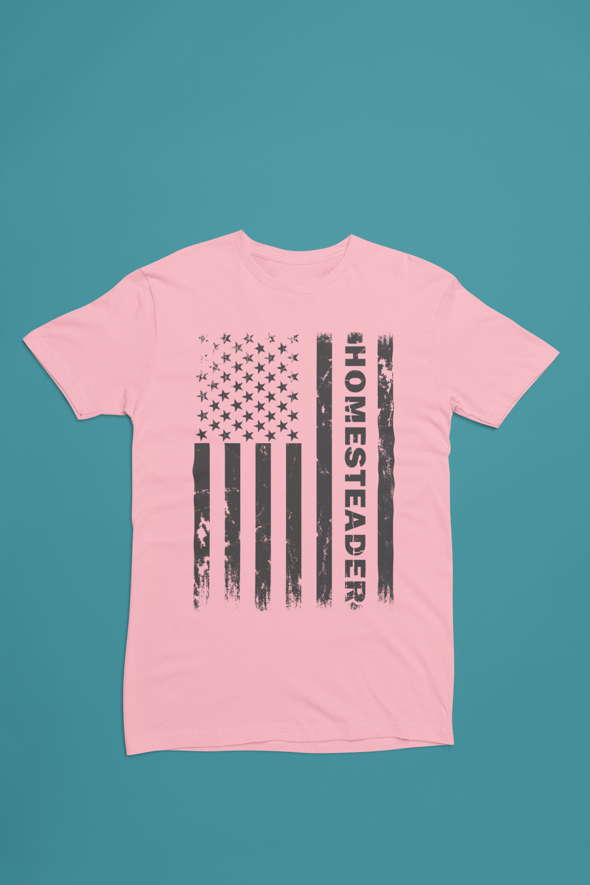 Homesteader Flag Tee – Distressed Vertical Americana Shirt