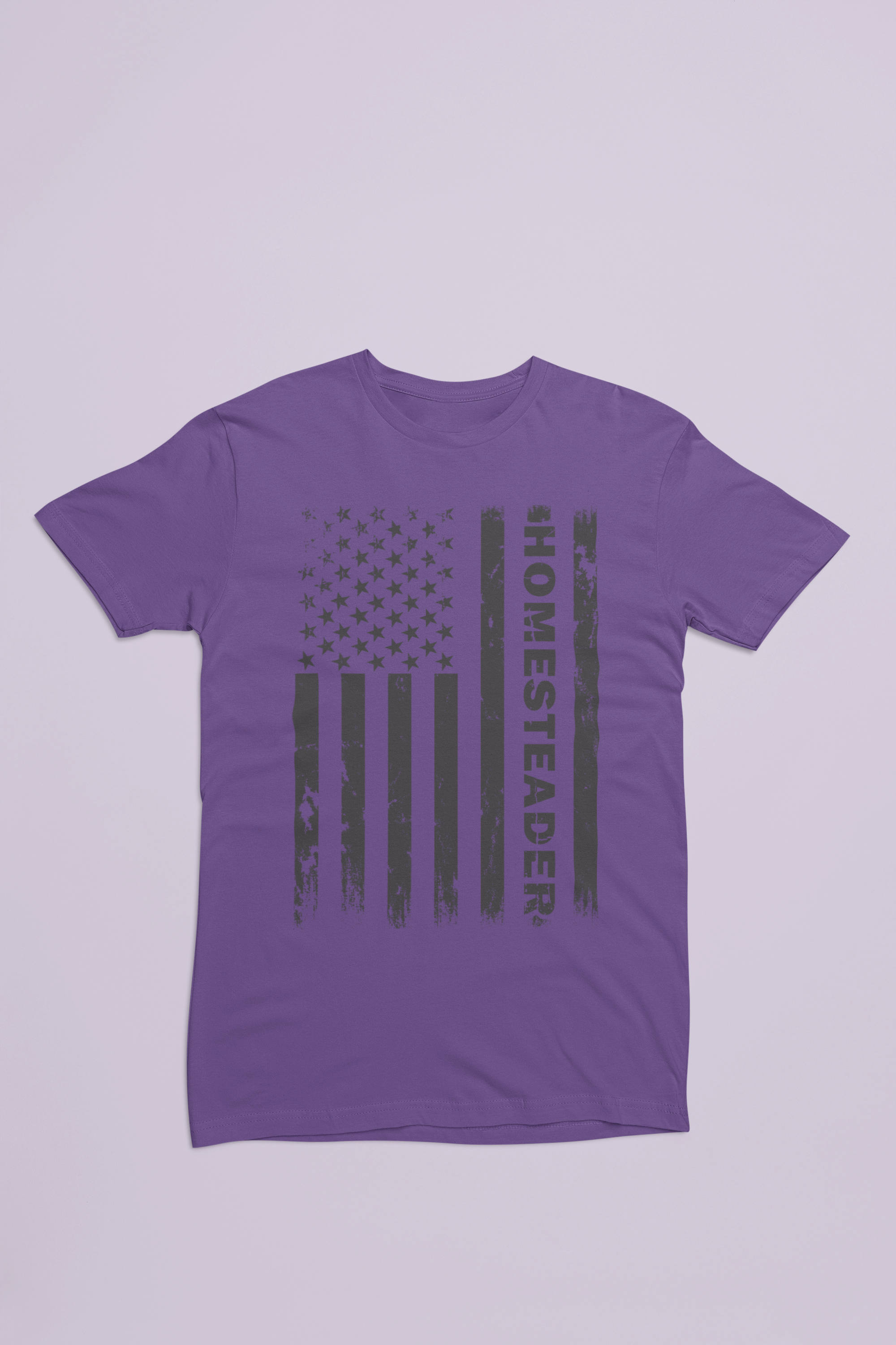 Homesteader Flag Tee – Distressed Vertical Americana Shirt