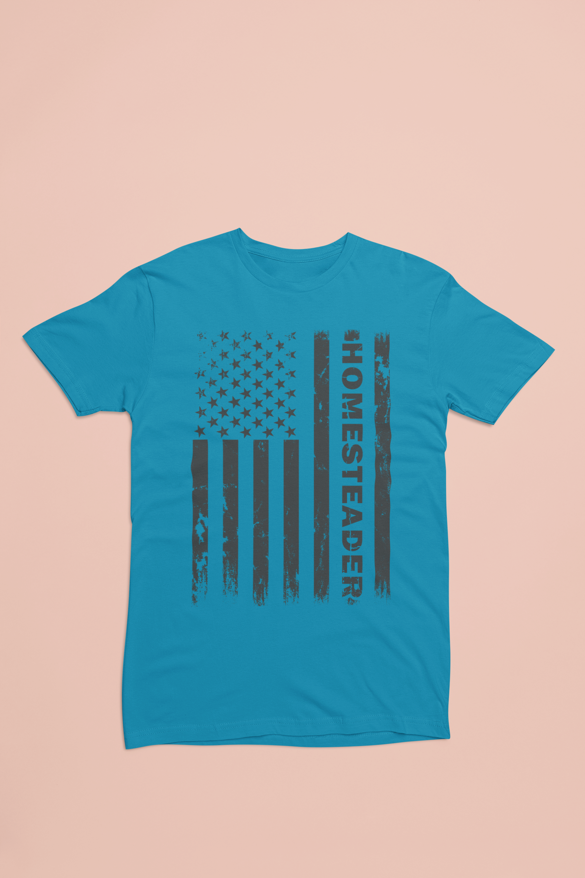 Homesteader Flag Tee – Distressed Vertical Americana Shirt