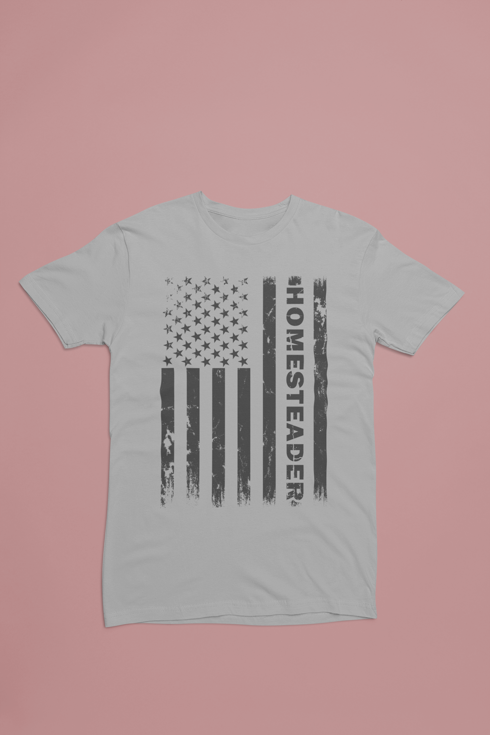 Homesteader Flag Tee – Distressed Vertical Americana Shirt