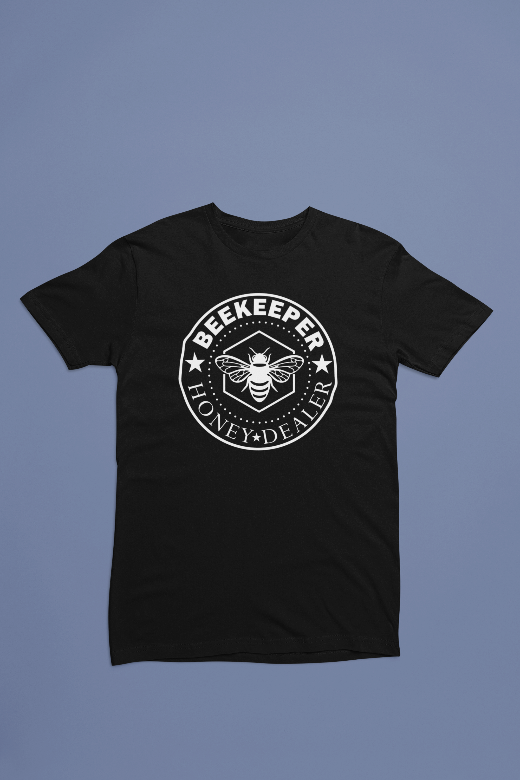 Beekeeper - Honey Dealer (White Lettering) Beekeeper Badge Tee