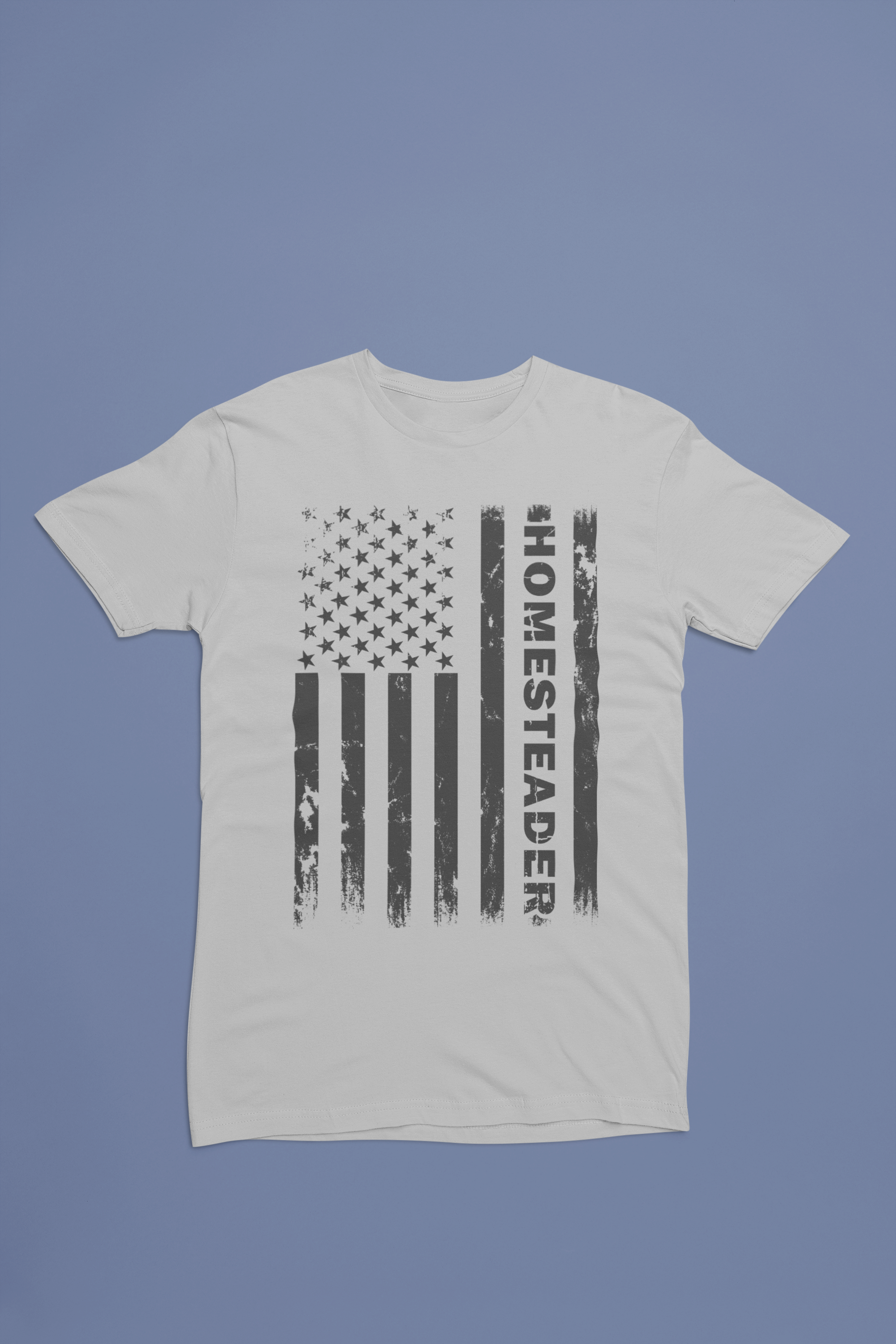Homesteader Flag Tee – Distressed Vertical Americana Shirt