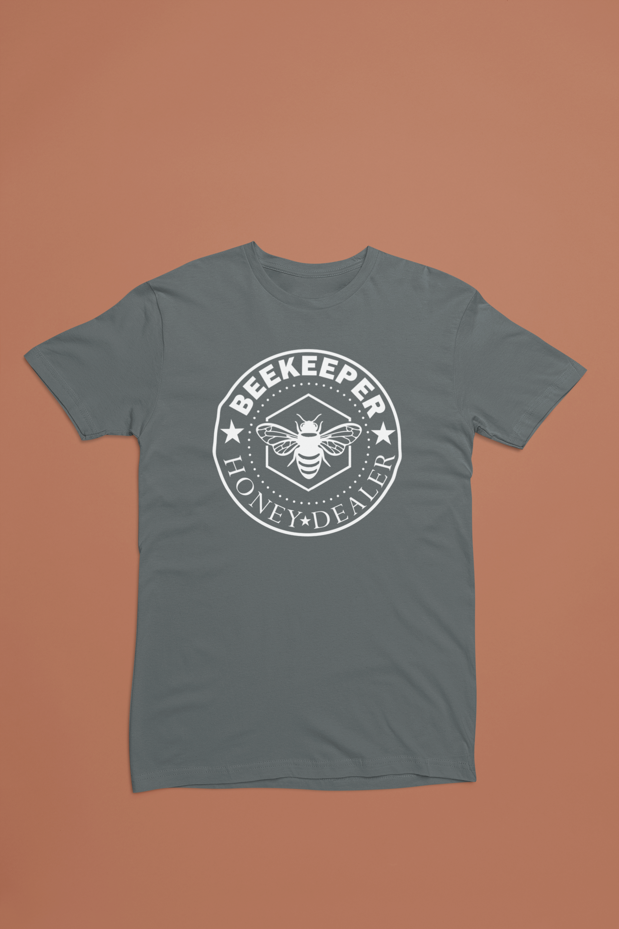 Beekeeper - Honey Dealer (White Lettering) Beekeeper Badge Tee