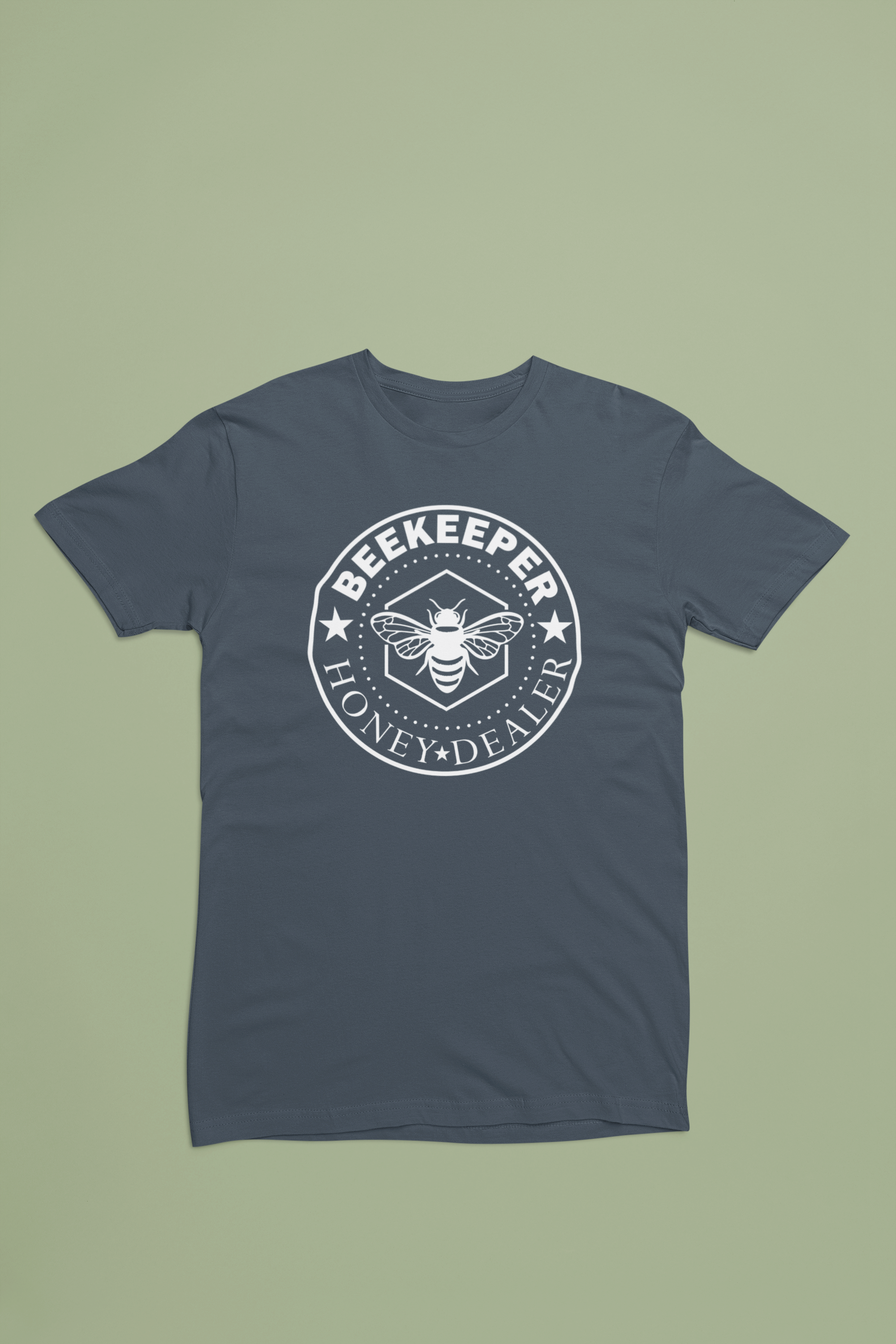Beekeeper - Honey Dealer (White Lettering) Beekeeper Badge Tee