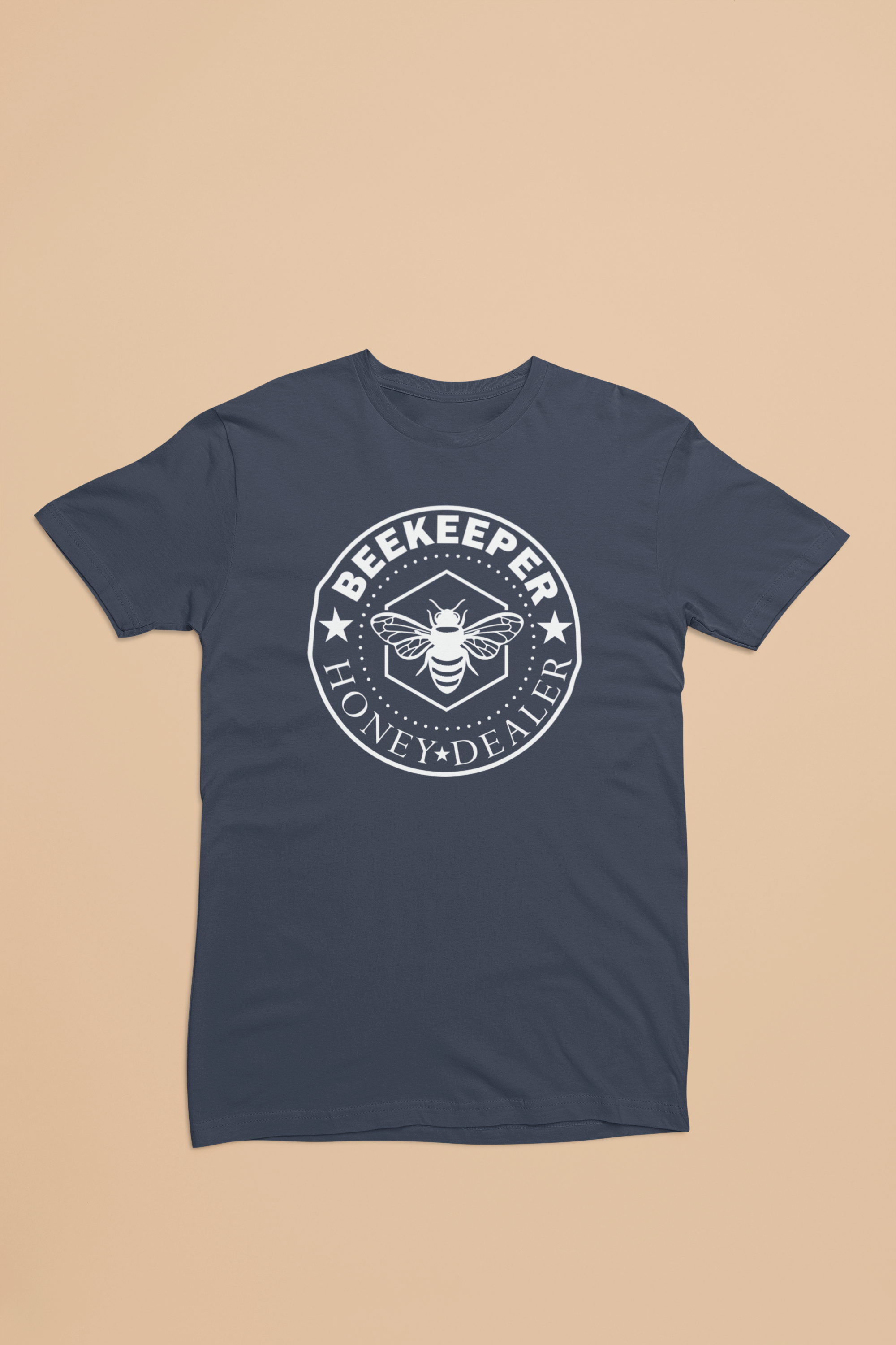 Beekeeper - Honey Dealer (White Lettering) Beekeeper Badge Tee