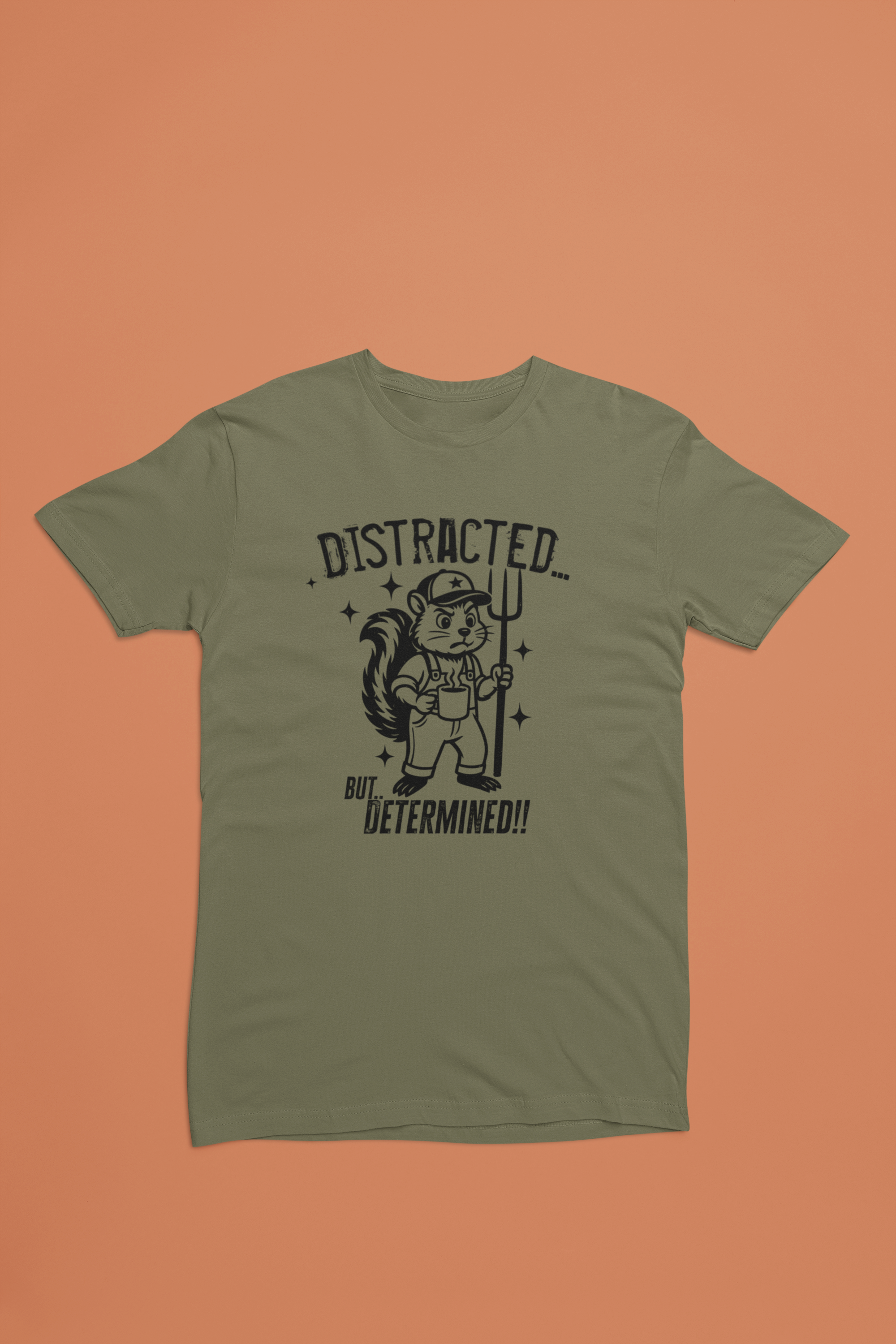 Distracted But Determined – ADHD Homesteader Mascot Tee